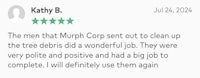 a review of the men of murphy corp cleaning a tree